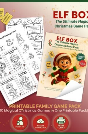 Elf Box Christmas Game Pack printable — 10 kids games